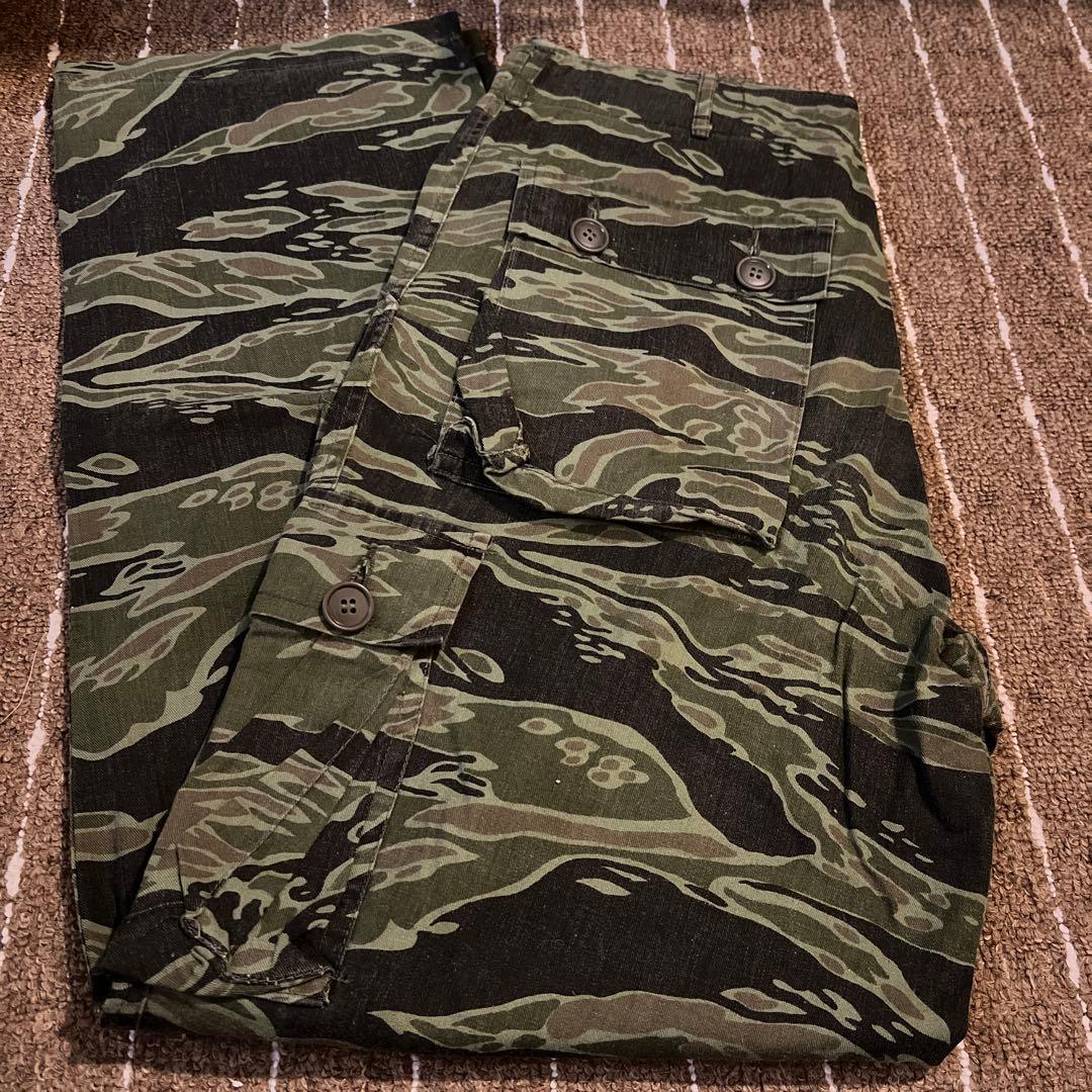 60S ベトナム戦　タイガーストライプ　パンツ　ビンテージミリタリー 古着 60s 米軍 US ARMY ベトナム戦 タイガー ストライプ カモ 迷彩