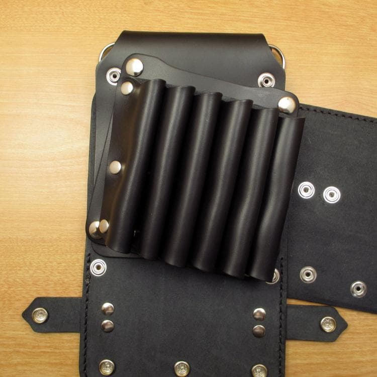 フラワースタッズ装飾　ブラック　６丁　本革シザーケース　SCA-208/CKA