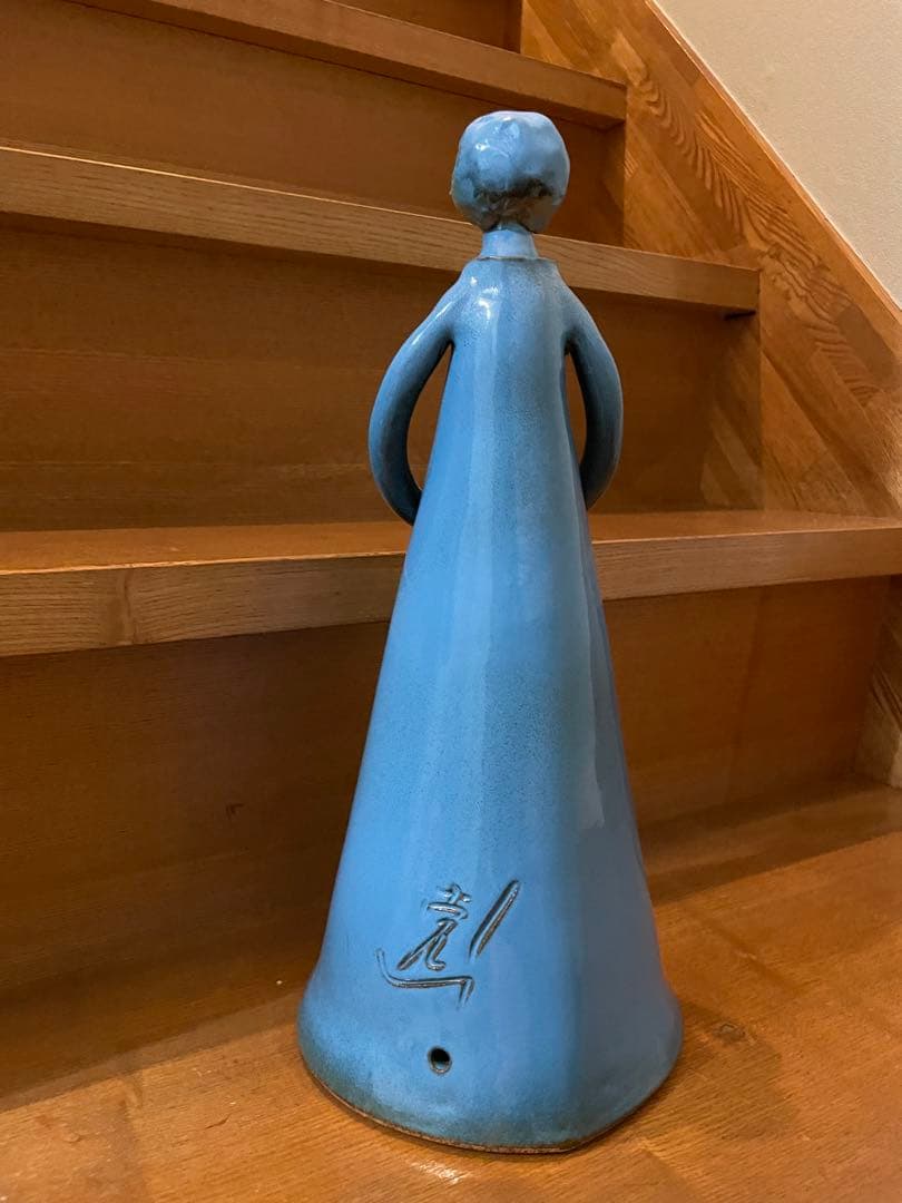 フクロウ 女性 陶器オブジェ 陶人形