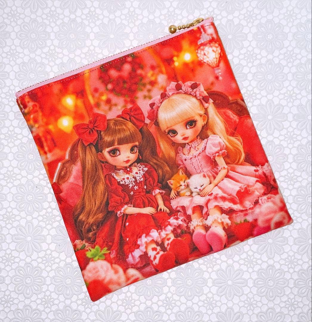 フラットポーチ♡レディ＆わんことにゃんこ