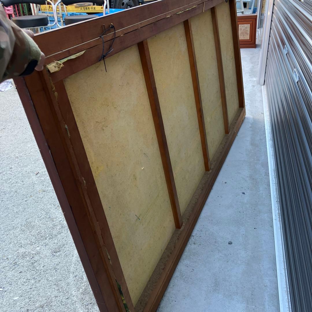 超大型 バリ島 山脈 川 風景画 油彩画 油絵 木製額縁 額装 絵画 壁掛け