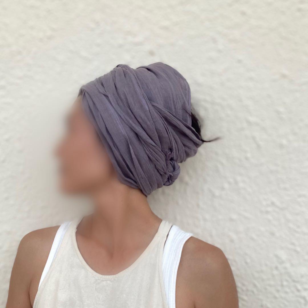 リネンガーゼ　アレンジロングリボン　ターバン