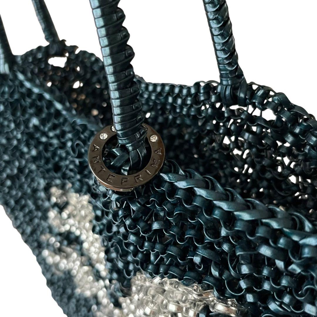 希少　アンテプリマ　ワイヤーバッグ　ハンドバッグ　ブルー　ハワイ限定　ヤシの木