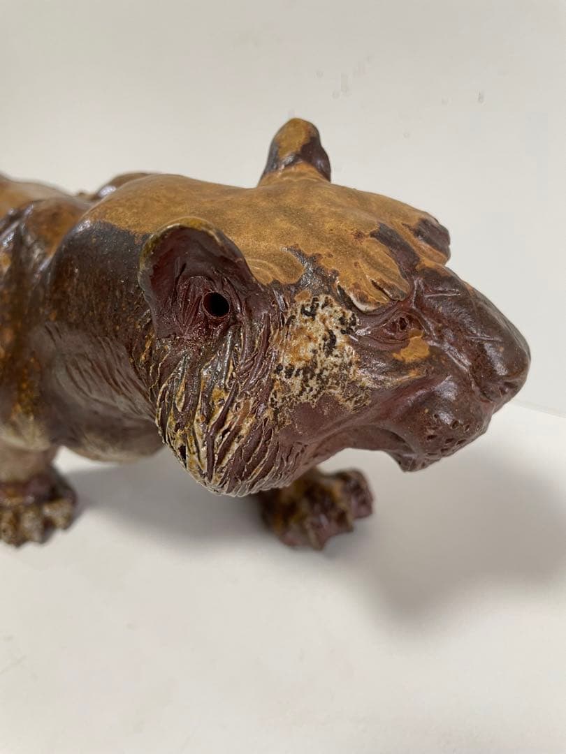 柴岡一海】備前焼 虎 縁起物 干支 置物 飾り物 美術品・アンティーク