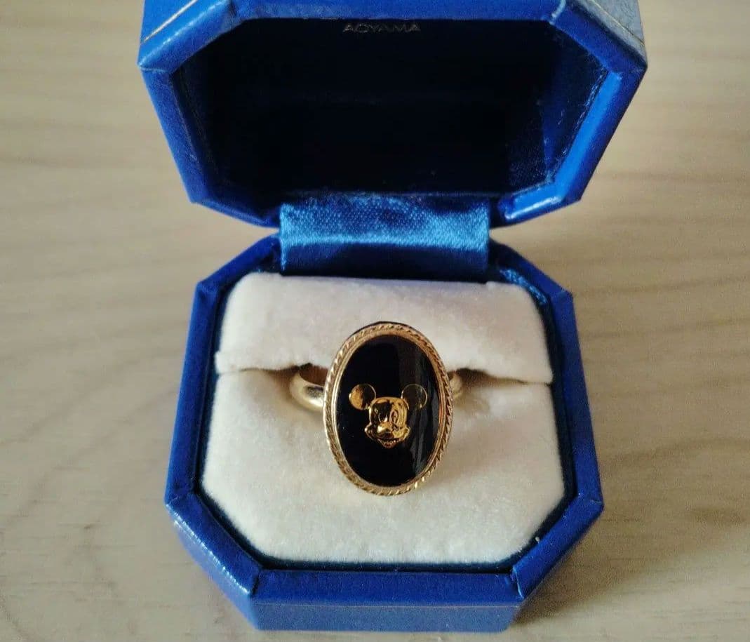 レア✩ミッキーマウス　ヴィンテージ　金色　ゴールドリング　指輪　フリーサイズ レア✩ミッキーマウス ヴィンテージ ゴールドリング 指輪 フリーサイズ