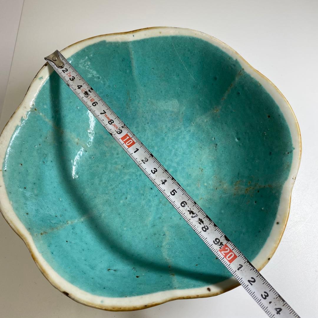 中国清時代　粉彩花鳥画鉢　幅約22㎝　東Y7-0331②タサオ