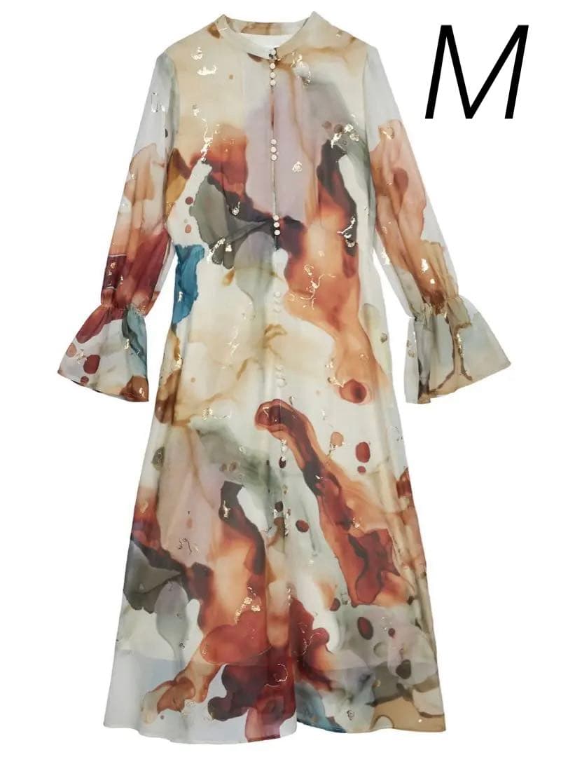 【美品】AMERI Mサイズインクアートドレス ワンピース