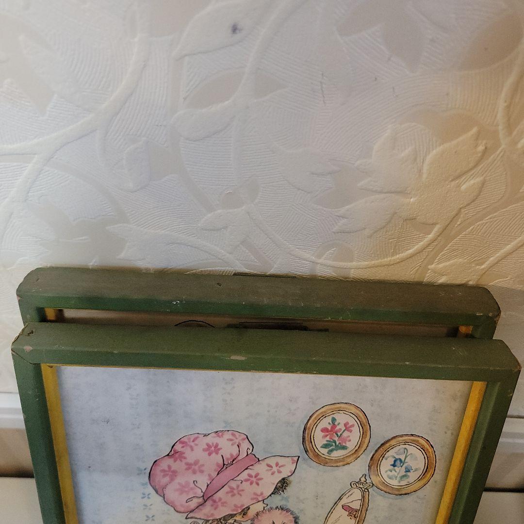 アメリカンアンティーク　額入りアート　壁掛けプリント額