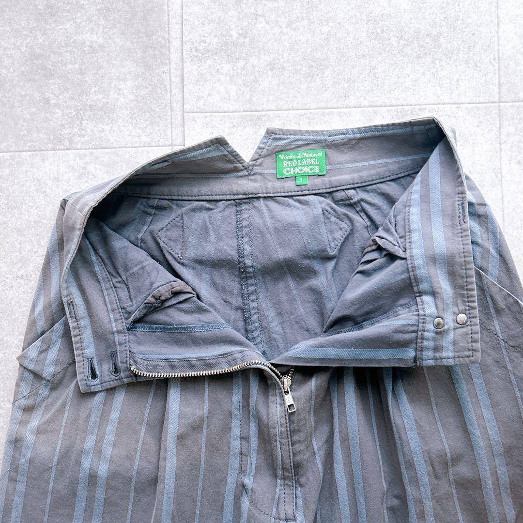 ヴィヴィアンウエストウッドレッドレーベル オーブ刺繍 ストライプ サルエルパンツ