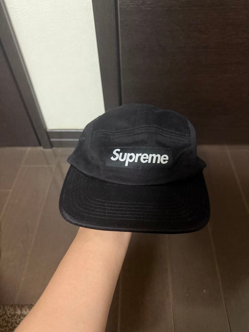 Supreme Washed Chino Twill Camp Capブラック