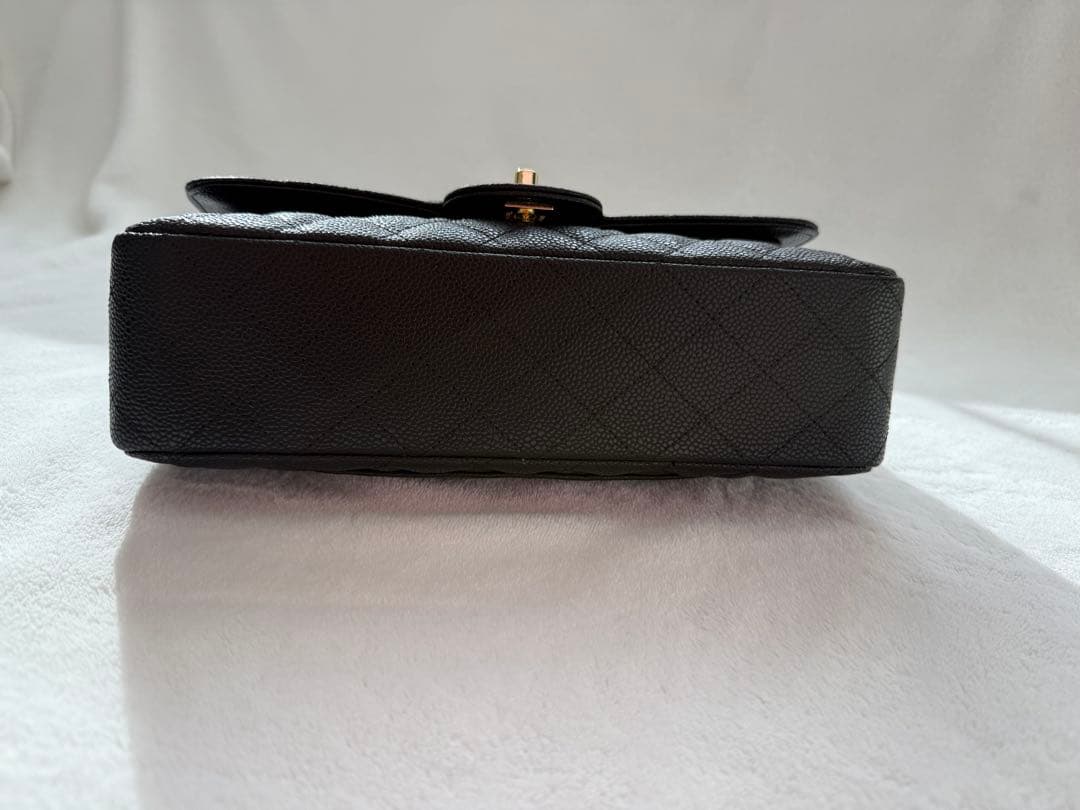 キルティングバッグ　ゴールドチェーン　ショルダーバッグ　キャビアスキン　2way