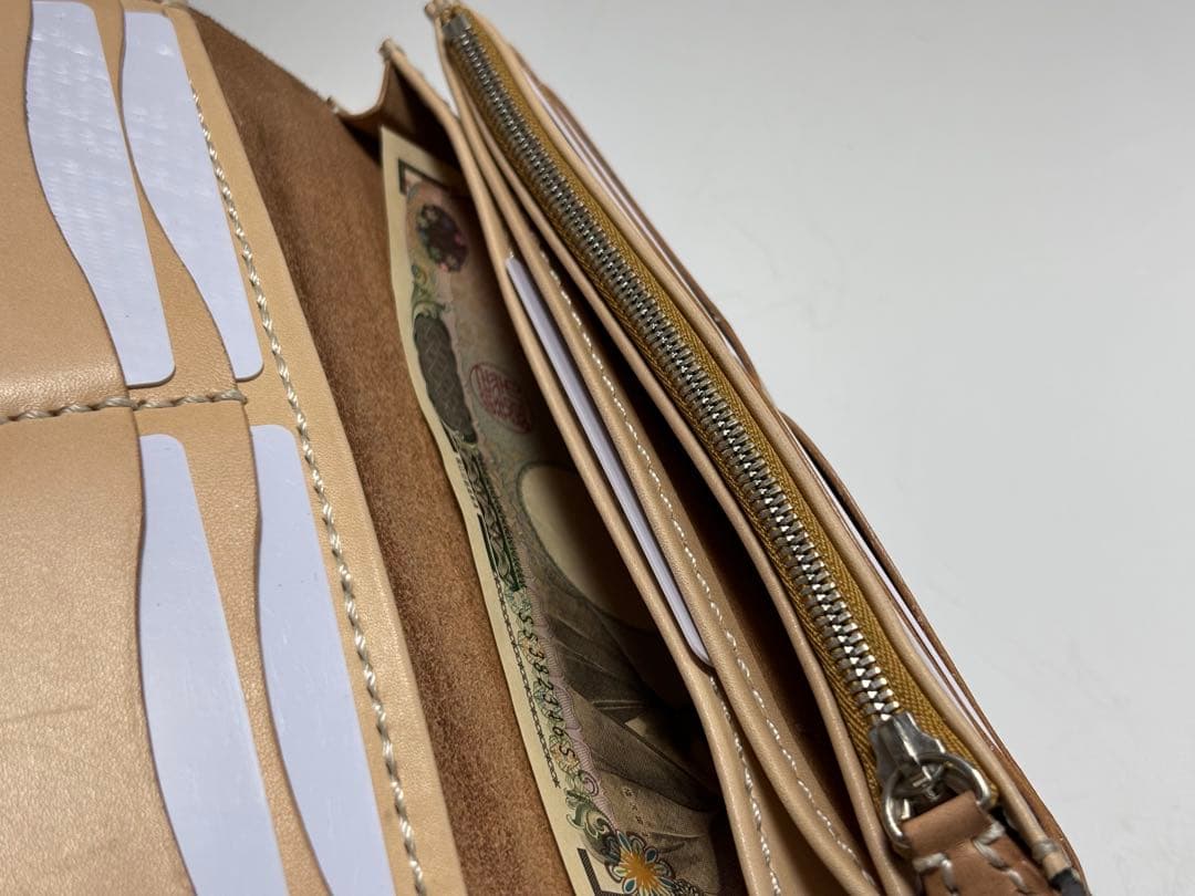 ウォレット　長財布　レザーカービング　ヌメ革　レザークラフト