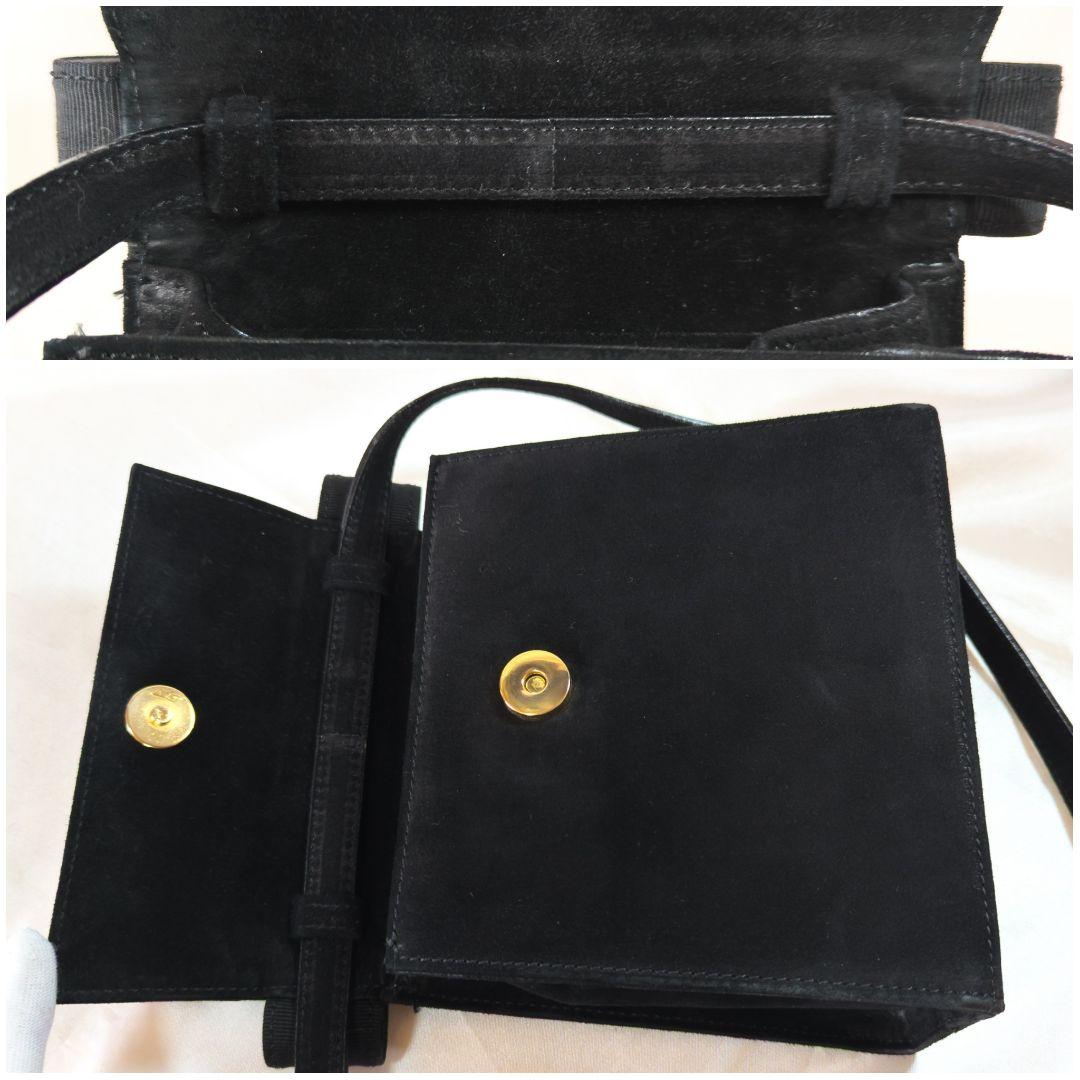 【極美品】フェラガモ ヴァラリボン ハンドバッグ 2way スエード 黒