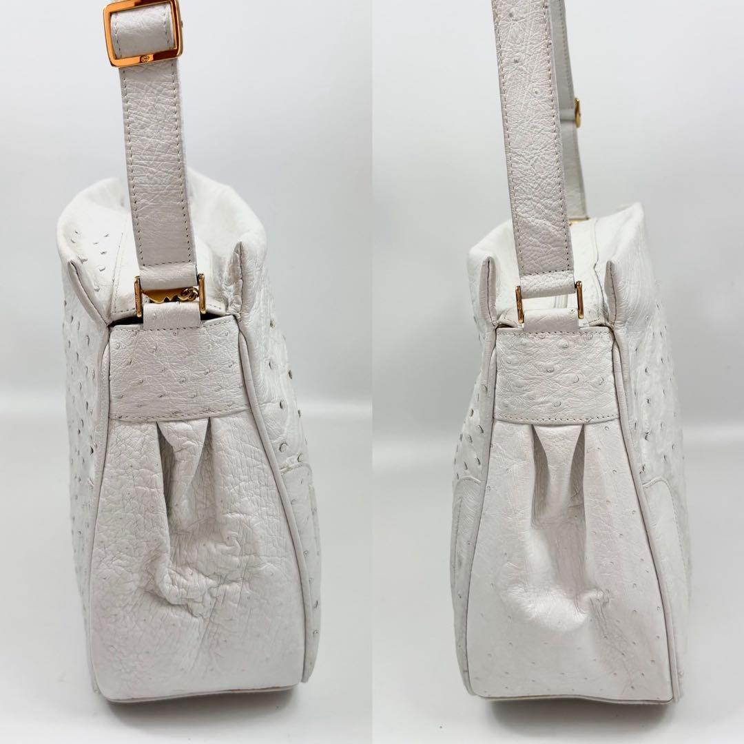 【希少】GUCCI ショルダーバッグ インターロッキング 金具 オーストリッチ