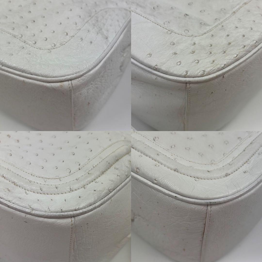 【希少】GUCCI ショルダーバッグ インターロッキング 金具 オーストリッチ