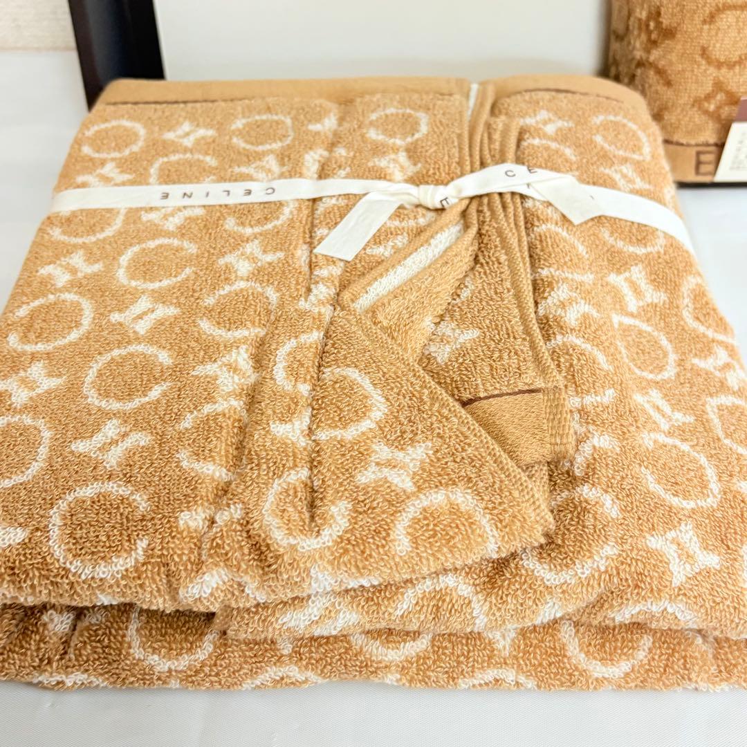 CELINE セリーヌ Cマカダム総柄 バスタオル フェイスタオル2枚