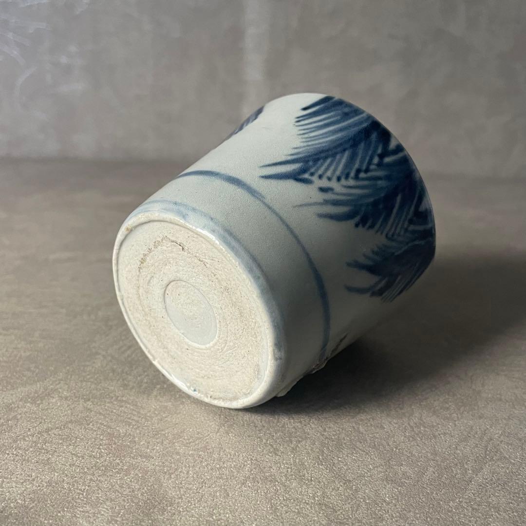 太白手柳文猪口 江戸時代 太白 美濃古陶 美濃焼 瀬戸焼 古美濃 骨董 古美術