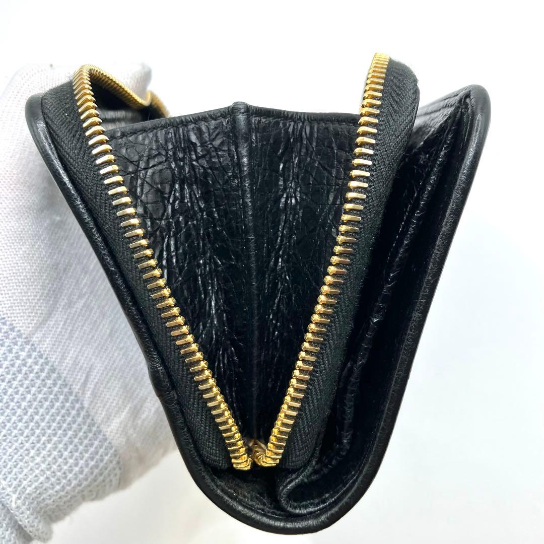 【美品】バレンシアガ　二つ折り財布　コンパクト　ビルフォード　ジップ　黒
