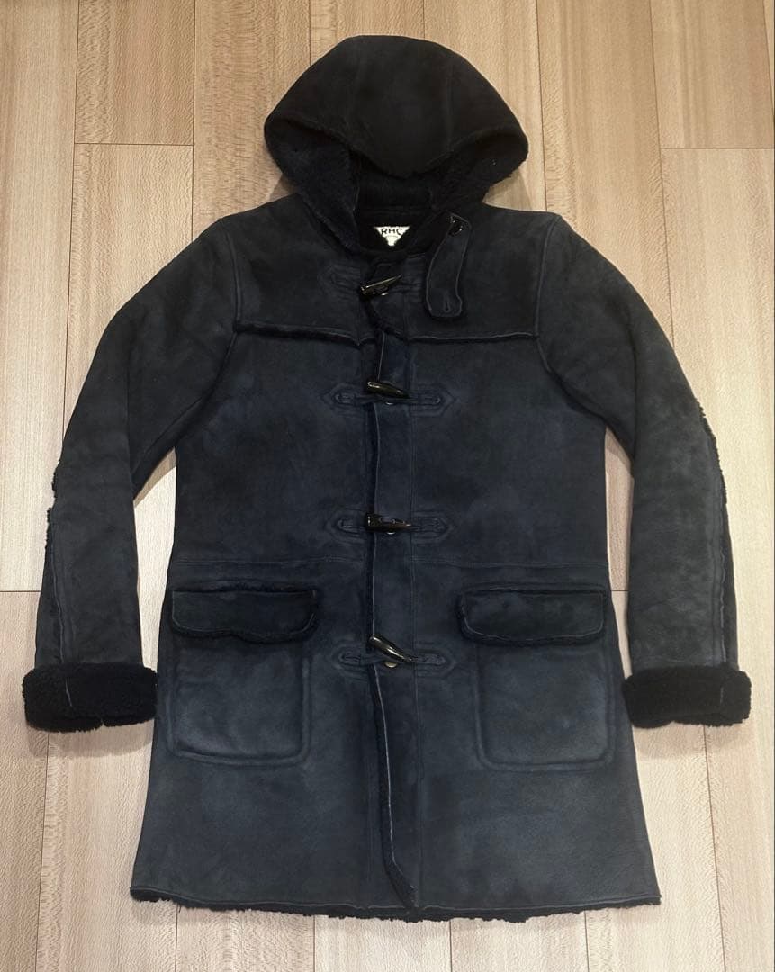 RHC ロンハーマン リアルムートン　ダッフルコートフード付き　ネイビー　M