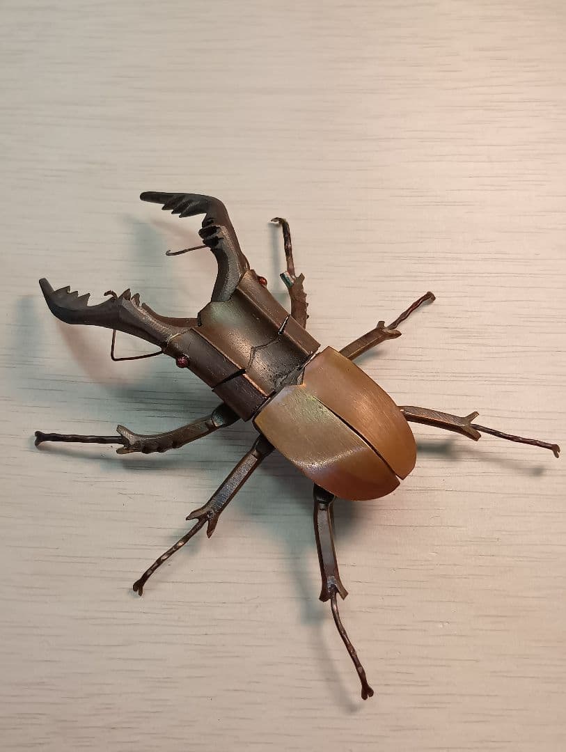 金工ノコギリクワガタ　オブジェ　ペーパーウェイト