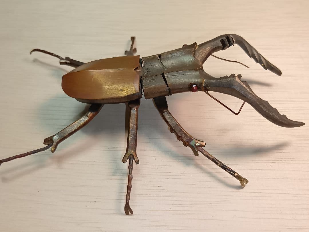 金工ノコギリクワガタ　オブジェ　ペーパーウェイト