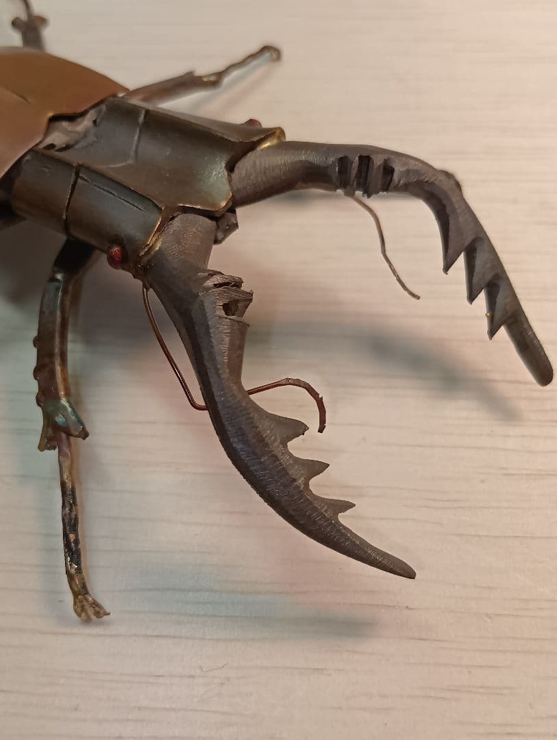 金工ノコギリクワガタ　オブジェ　ペーパーウェイト