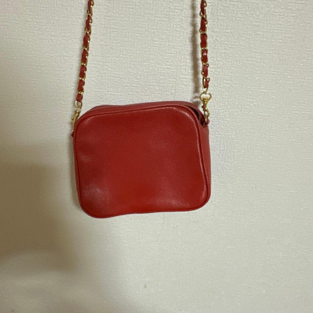 MCM レッド ショルダーバッグ