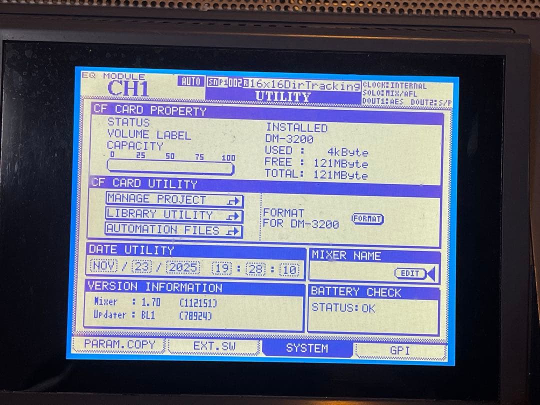 配信機器・PA機器・レコーディング機器 TASCAM DM-3200 + MU-1000 + IF-FW/DMmkII