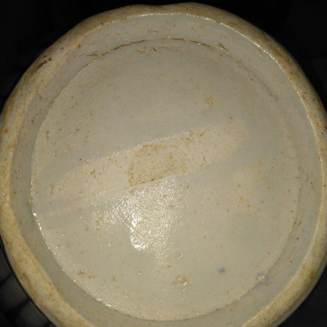 NO381 会津本郷焼　徳利　印版　花紋唐草　明治時代