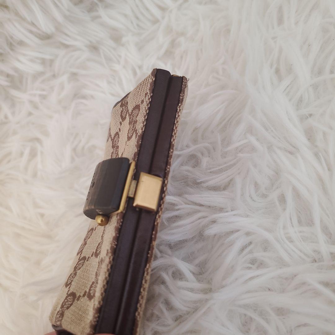 ⭐極美品⭐GUCCI　GG　木使用　ガマ口　財布　小銭入れ　ウォレット