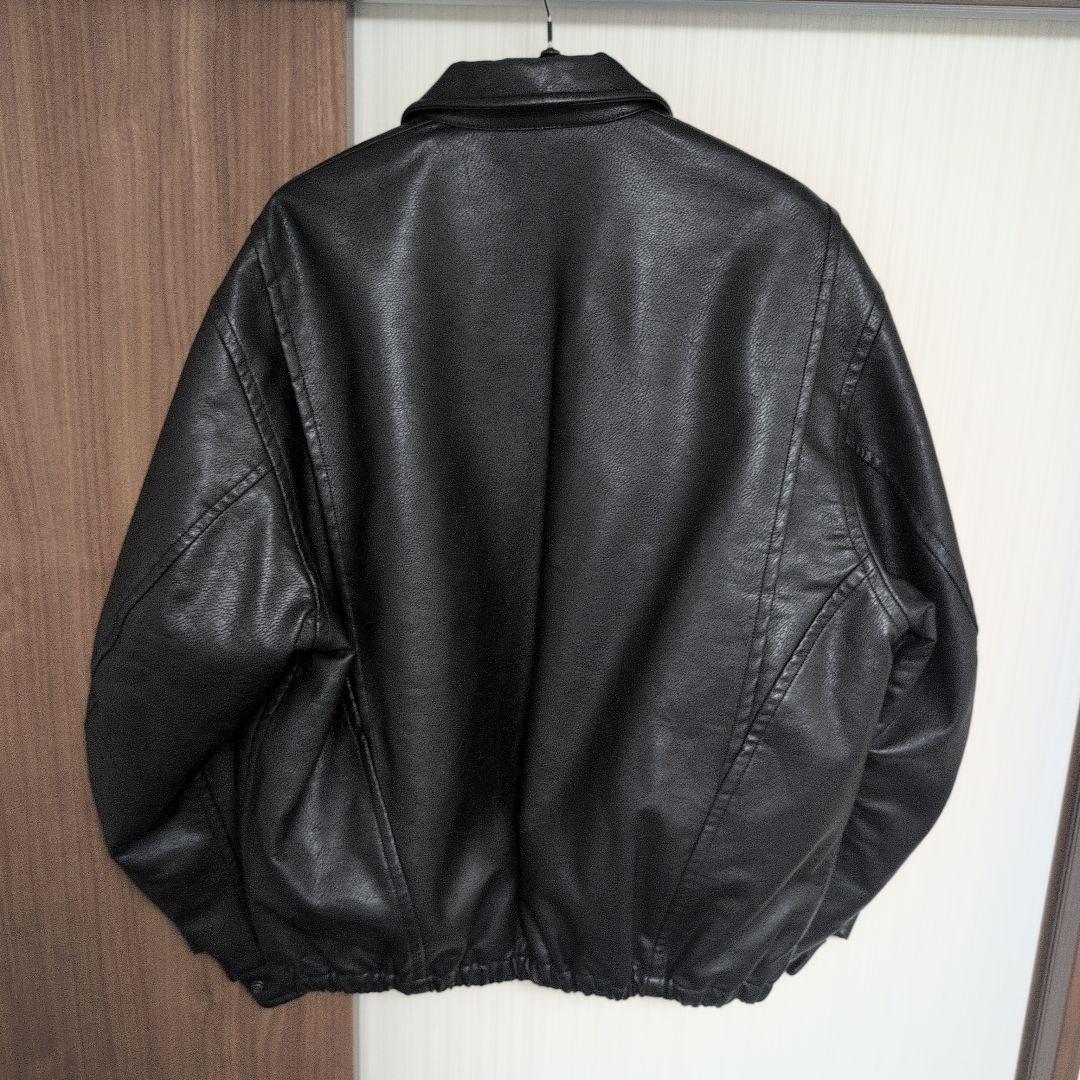 美品 NAUTICA フェイクレザー 中綿 ブルゾン ジャケット XL