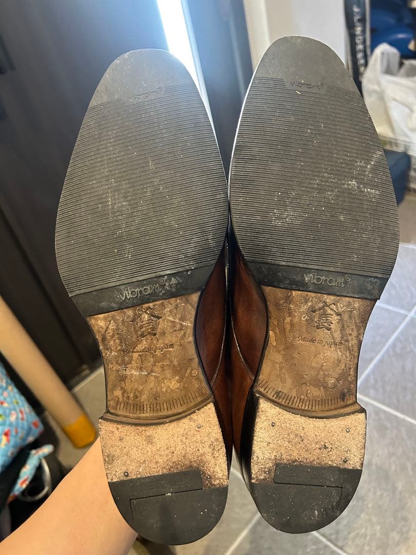 美品　三陽山長　源四郎　ブラウン ダブルモンクストラップ