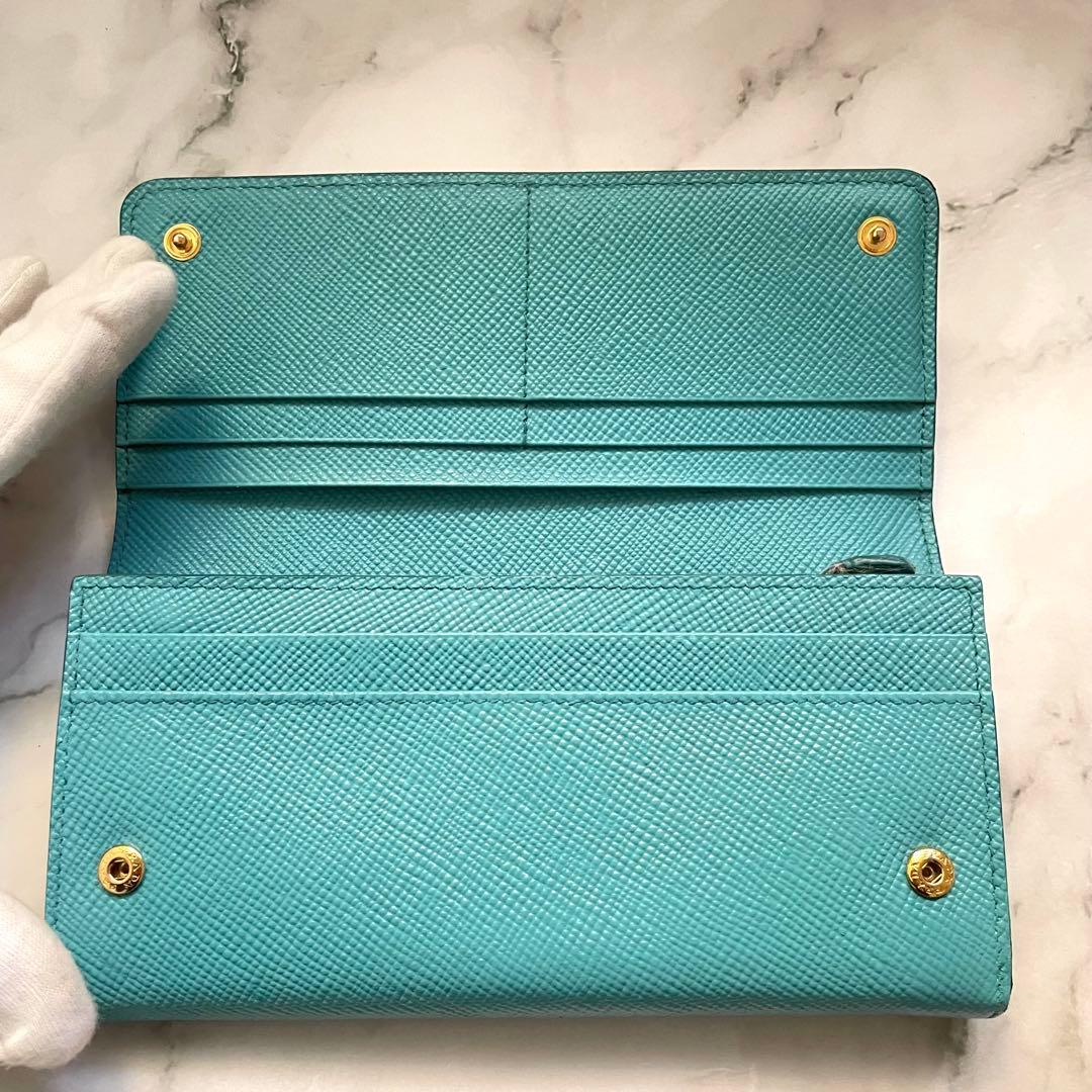 PRADA プラダ サフィアーノ 長財布 フラップ　2つ折り　極美品0112-①