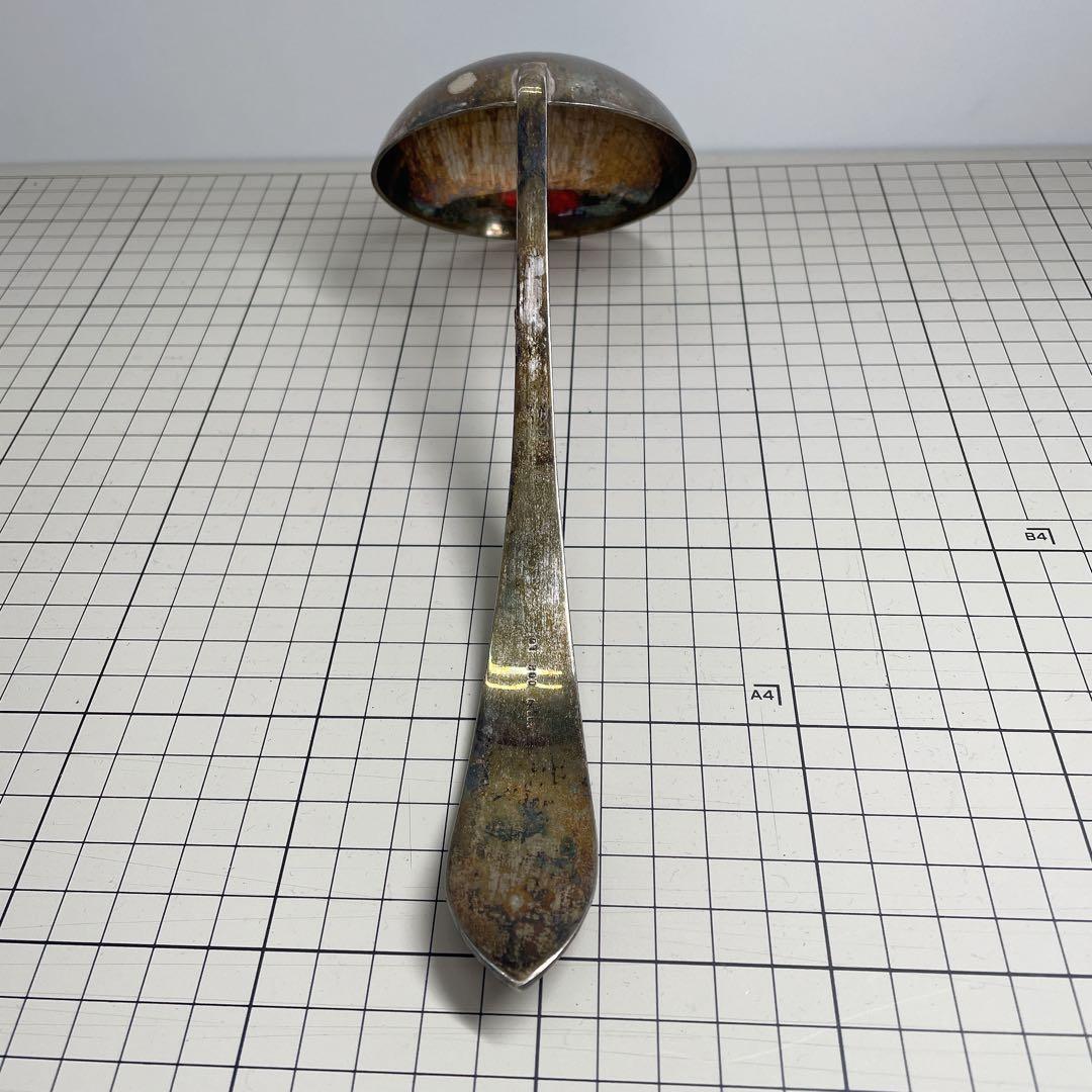 アンティーク風 銀製 レードル お玉 約203g幅9cm 長さ22cm M