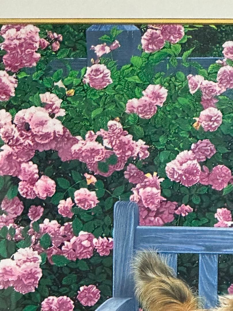 大型絵画　肉筆　油彩　版画　美術品　猫の絵　超写実　ガ-デン　インテリア　価値