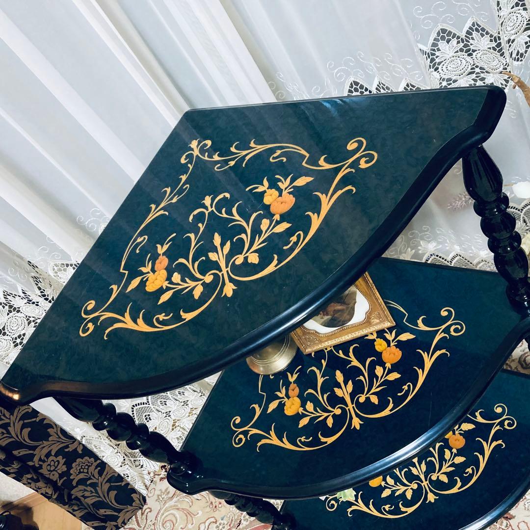 イタリア製象嵌 ドマンDemain コレクション コーナーテーブル 飾り棚