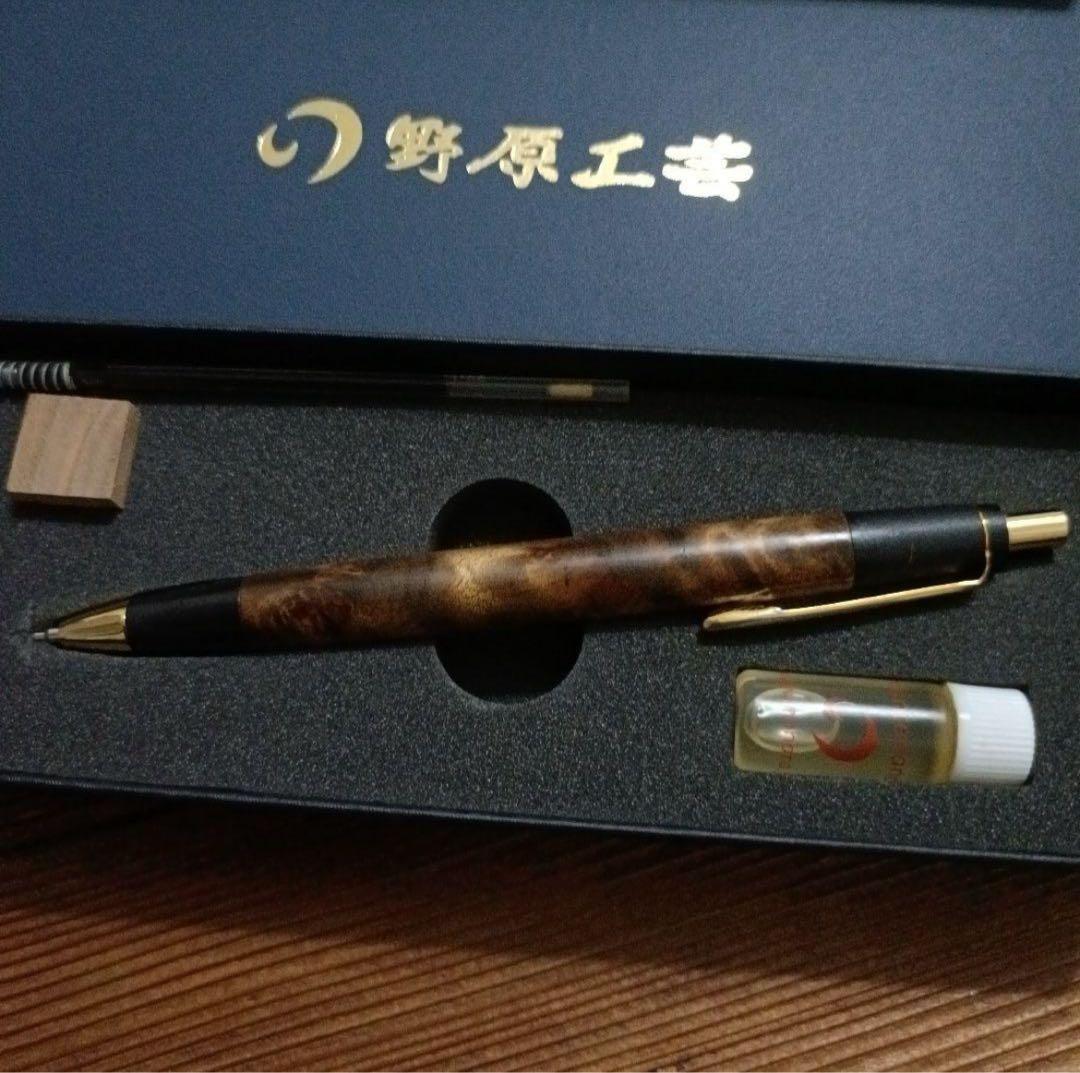 t*m様 野原工芸 マーブルウッド スリム ボールペン ゴールド 旧型