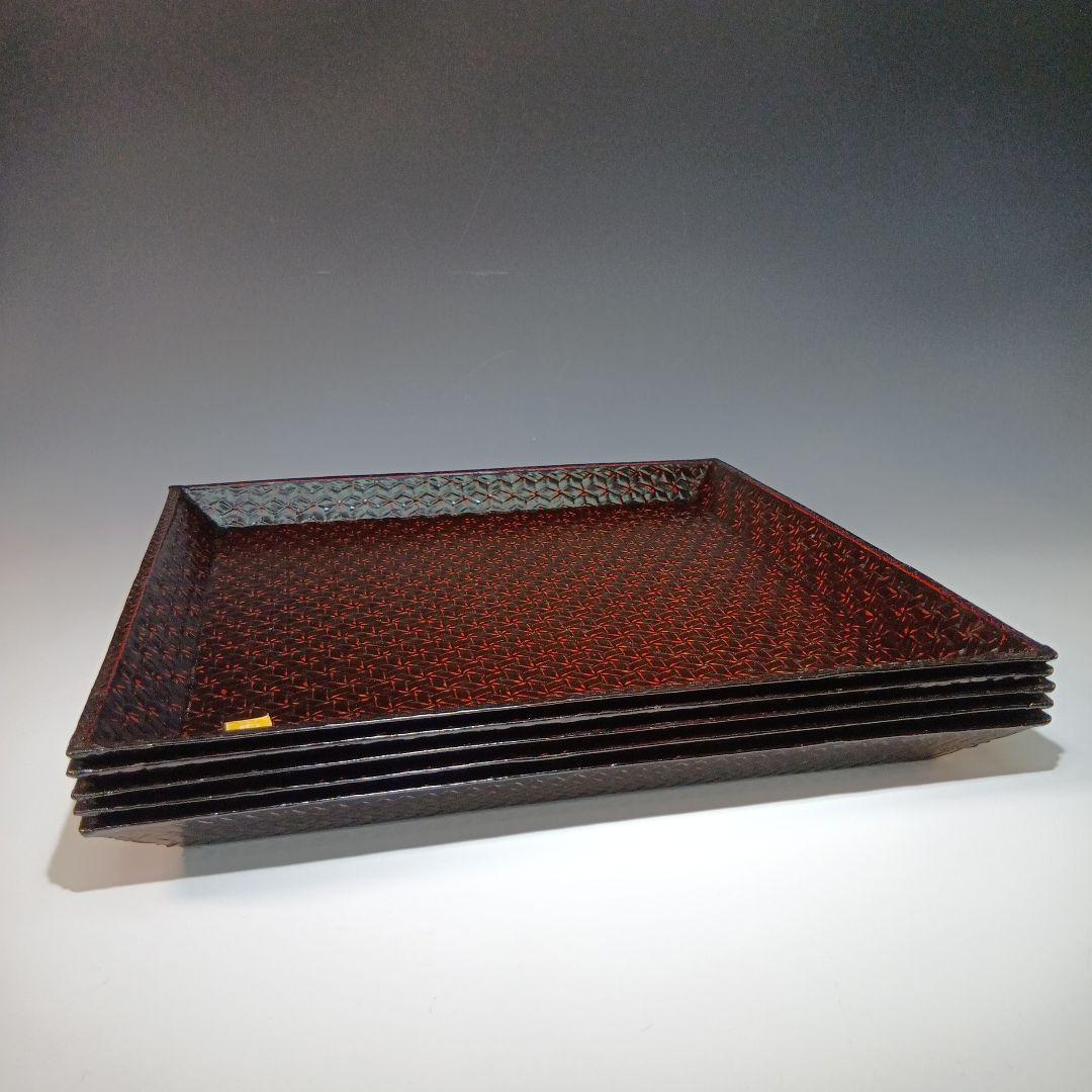 値下げ籃胎漆器　久留米(赤松製)懐石膳5枚