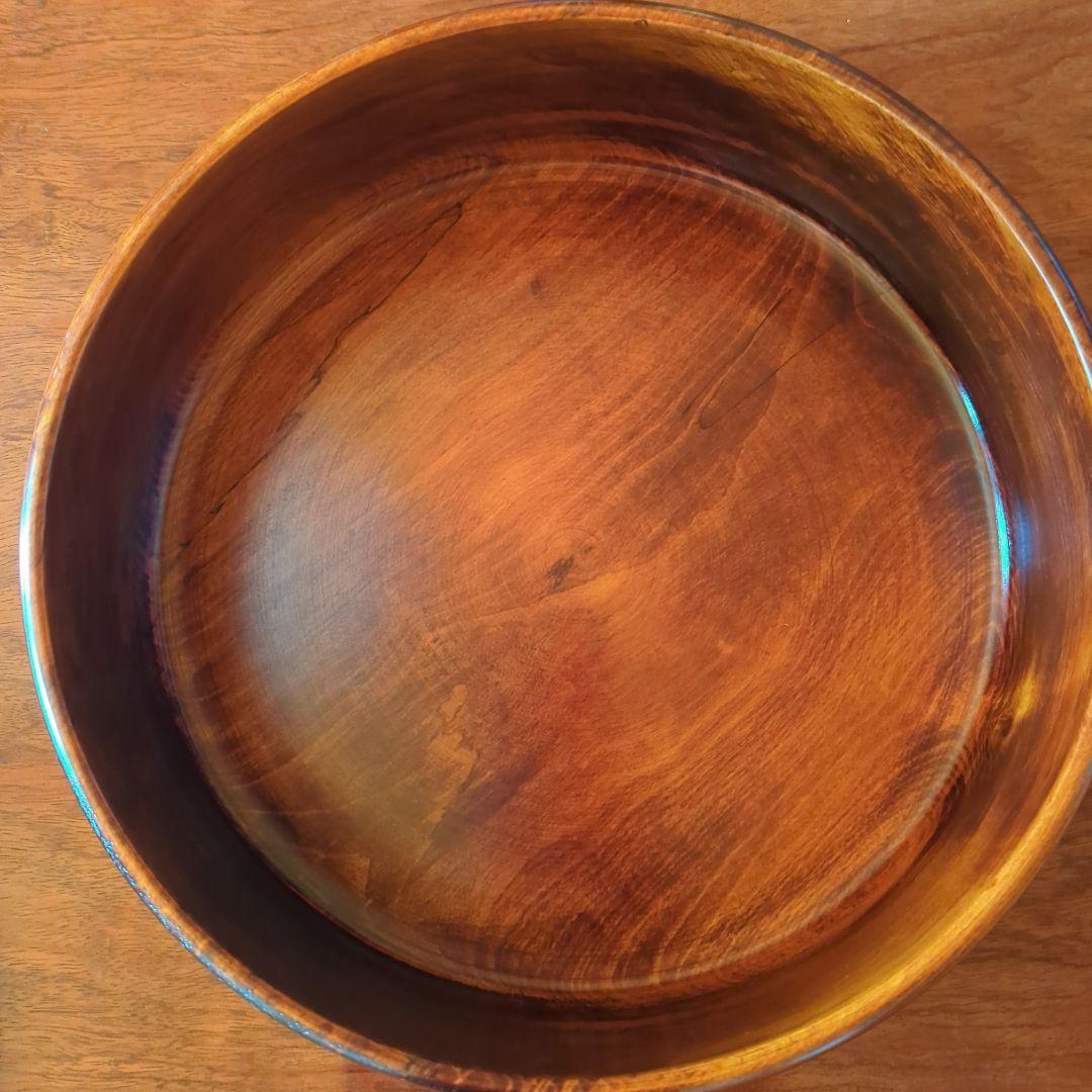 茶道具 漆器 木工細工 天然木 木製くり抜き茶櫃（上蓋独楽塗盆）茶器