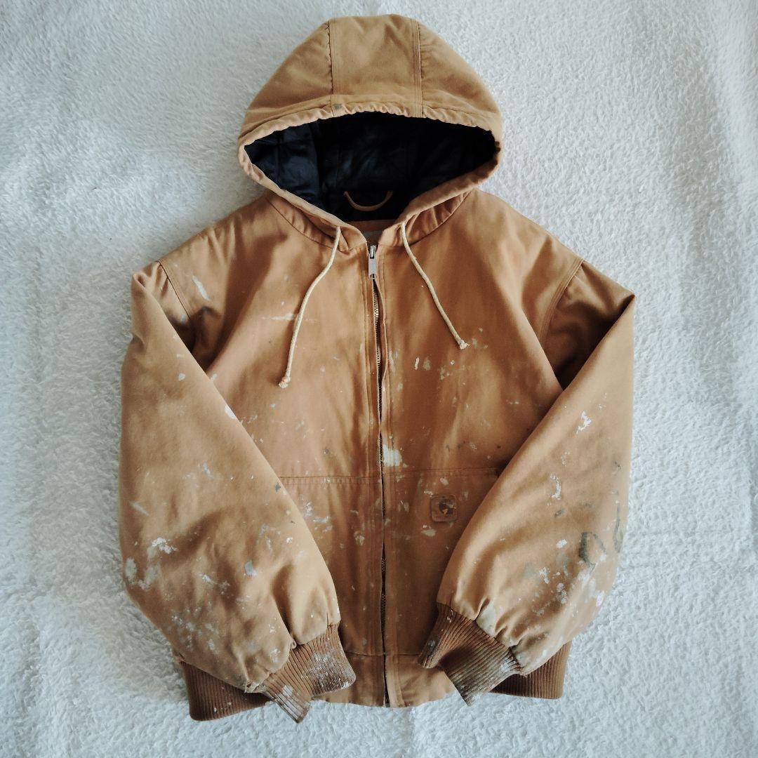 カーハート アクティブジャケット ペンキ L ブラウン キルティング