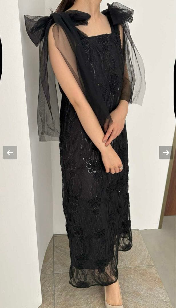 リボン×スパンコールドレス Dorry Doll ドリードール タグ付き