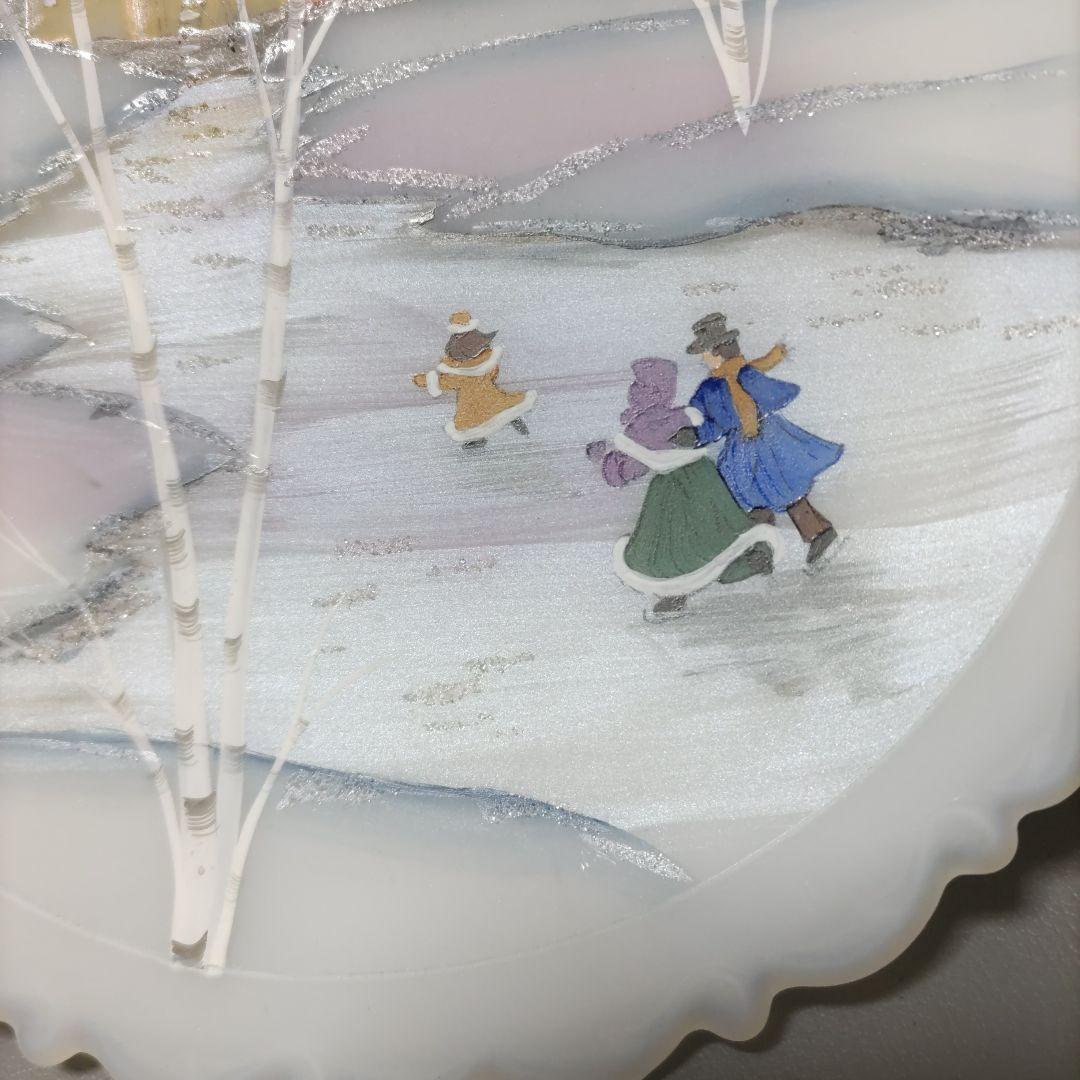 Fenton 1993 手描き冬の風景皿