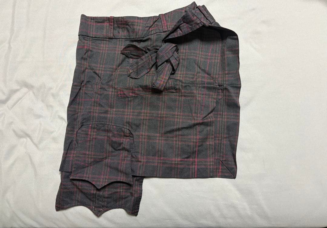 クリストファーネメス チェック柄エプロン グレー系