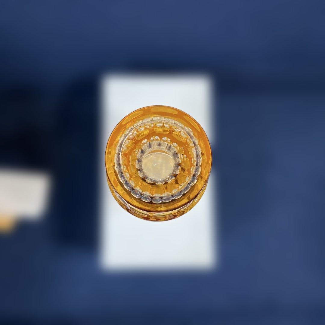 各務クリスタル 「琥珀色の花瓶」色被せ硝子 クリスタル琥珀の煌シリーズ