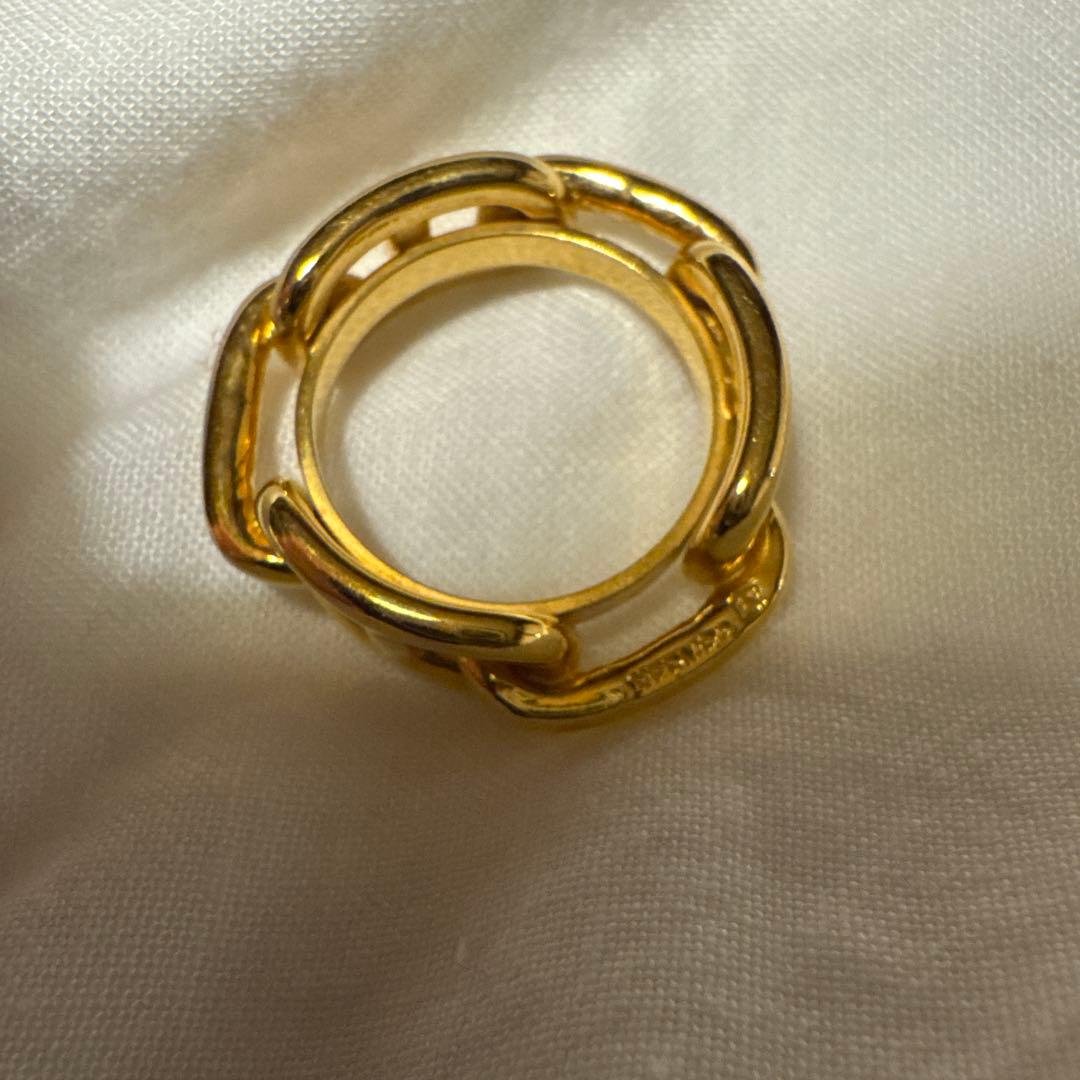 HERMES シェーヌダンクル スカーフリング シルバー エルメス 箱なし