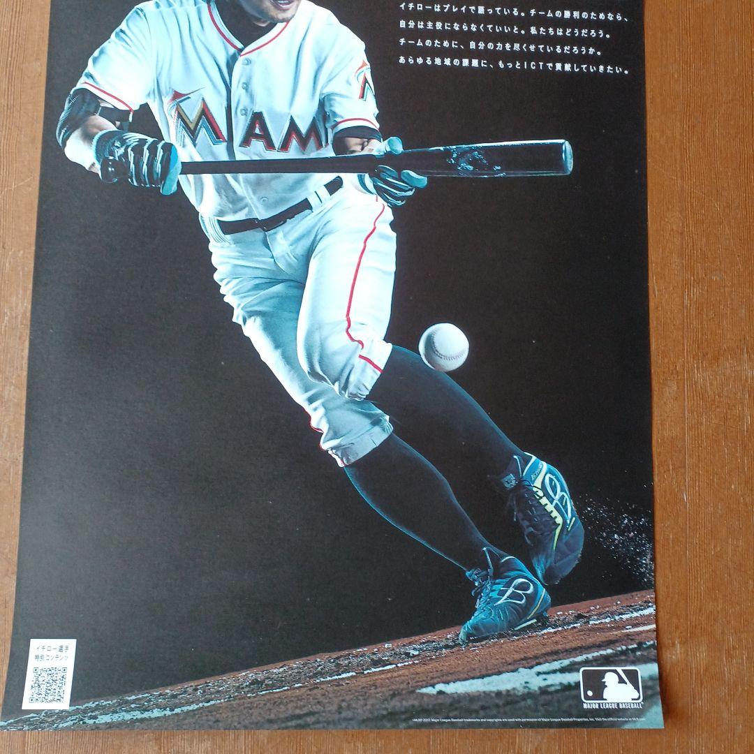 MLBP公認ポスター　イチローポスター　マイアミ・マリンズ　NTT東日本　非売品
