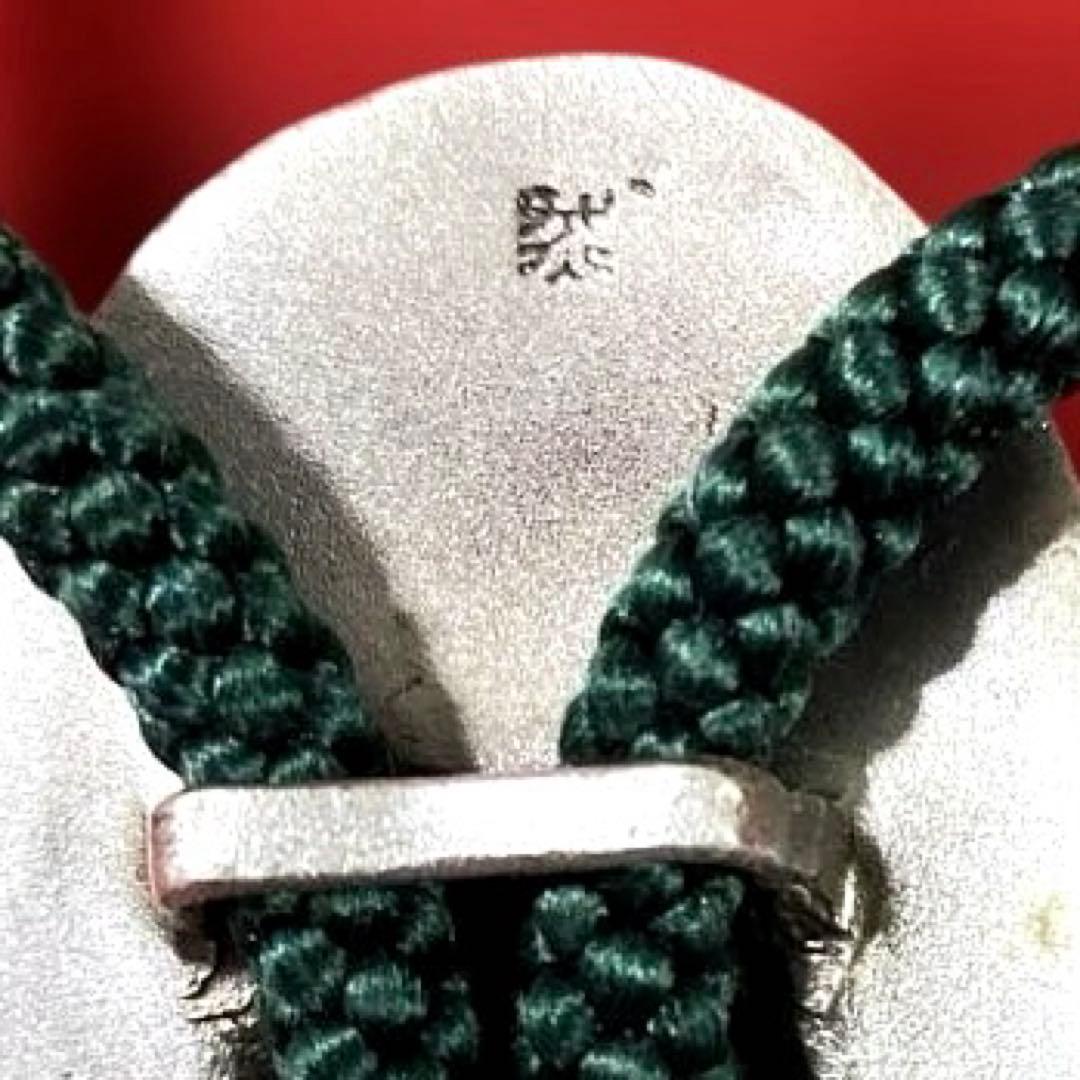 G-18 純銀刻印 ループタイ 帖佐美行 『双鶴』　装飾品　雑貨　美術品　工芸品