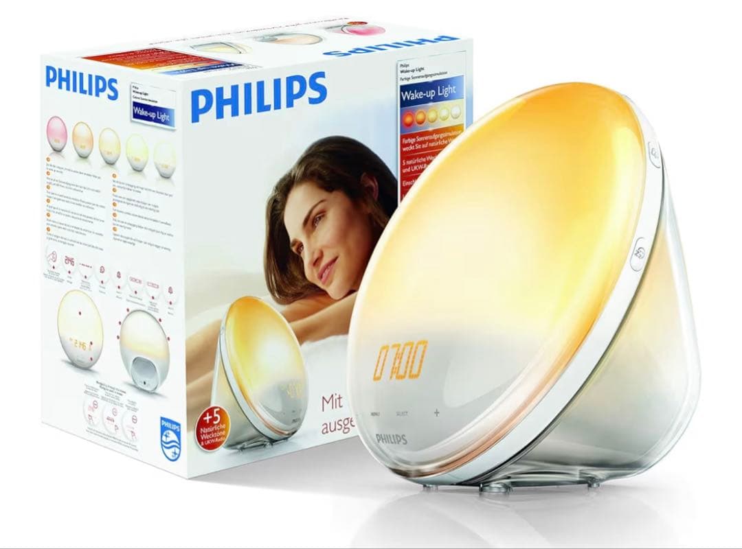 Philips ウェイクアップライト 光目覚まし時計 太陽に近い色温度の光で起床できる光目覚まし時計 フィリップスが