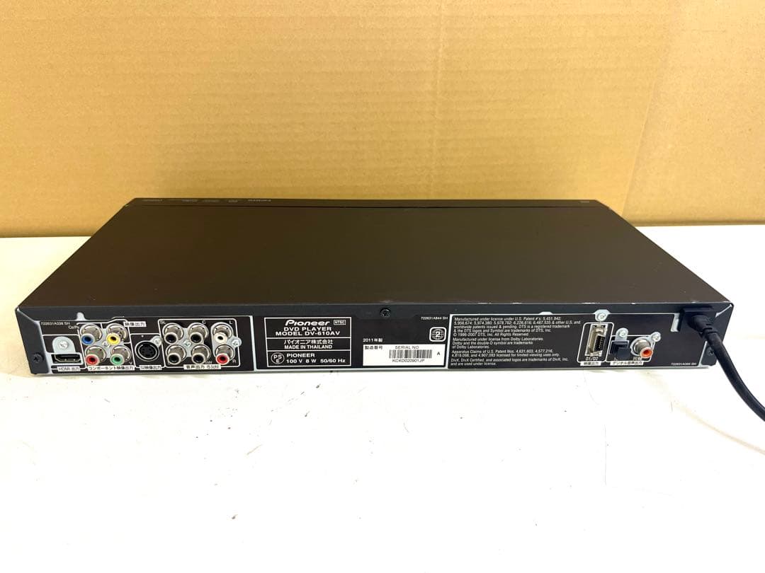 J60 パイオニア DVDプレーヤー DV-610AV 2011年製