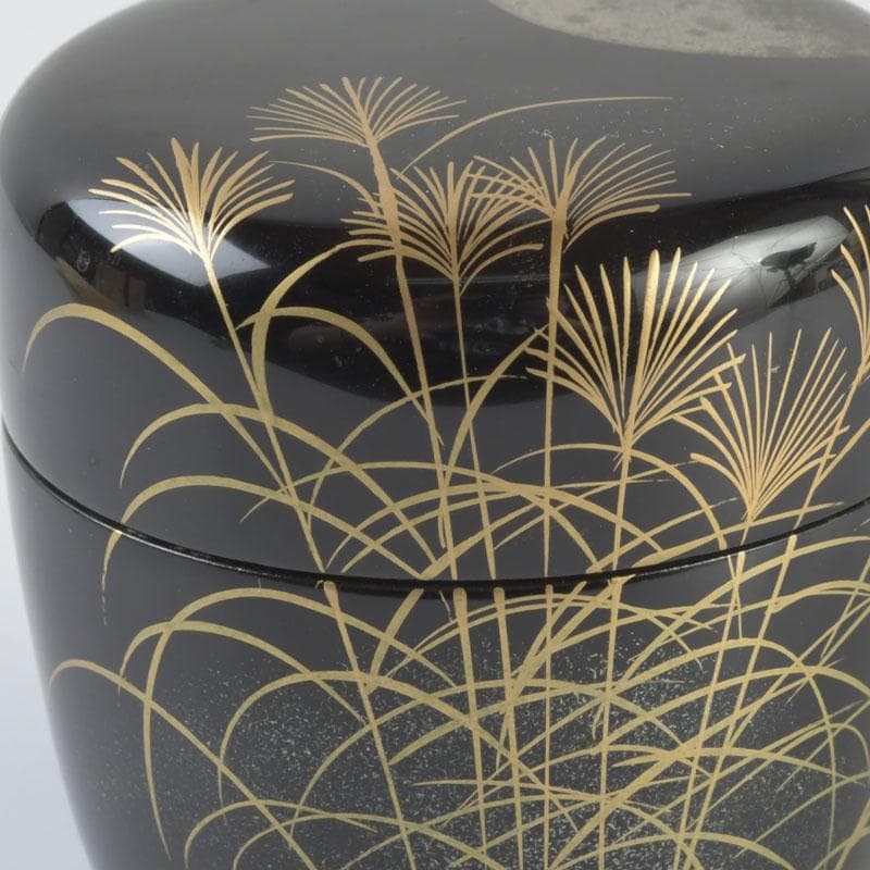 茶道具 智斎造 武蔵野蒔絵 中棗 共箱 V 9522